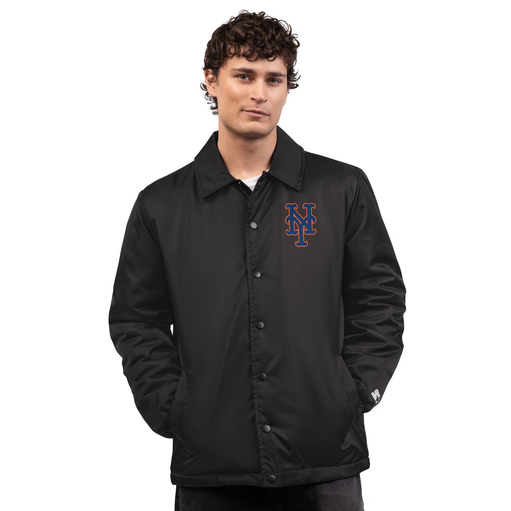  New York Mets Starter Full-Snap Coaches Jacket - Black
